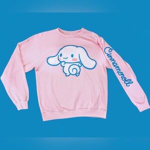 Cinnamoroll by Sanrio. SIZE SMALL. Pink sweatshirt with white rabbit. Like New